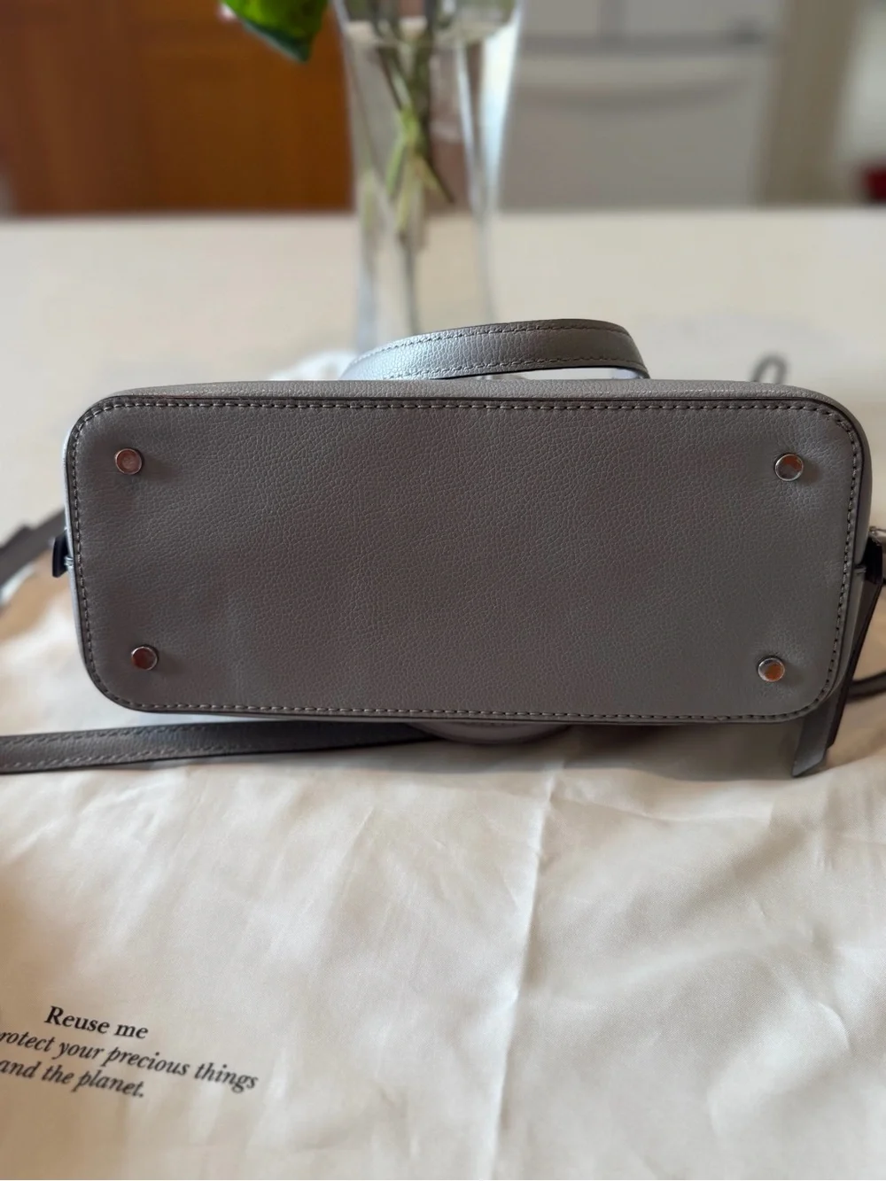 kate spade Gray Leather Dome Satchel with Detachable Crossbody Strap - Picture 7 of 11